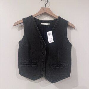 Abercrombie Black Denim Vest NWT size XS